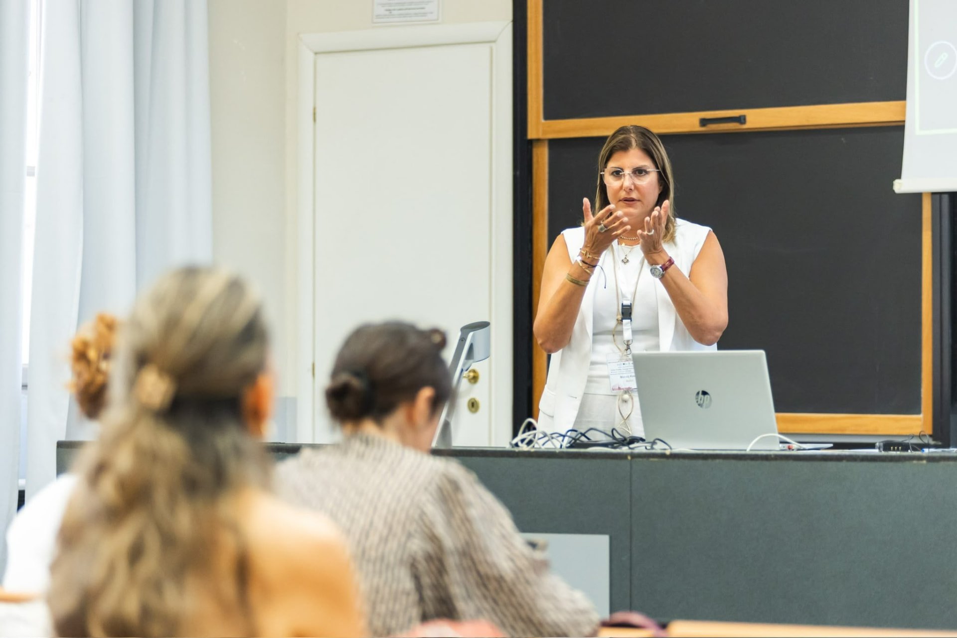 Murouj Kharoufa durante la conferenza CITAA 2026 al Politecnico di Torino